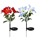 [Upgraded] Solar Flower Garden Light Outdoor Decorative, Multi Color Changing Christmas Flowers Lights Waterproof for Yard Patio Party Parks Walkway