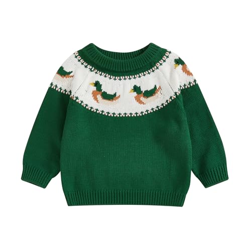 Baby Boy Girl Knit Sweater Animal Embroidered Crewneck Long Sleeve Pullover Fall Winter Clothes