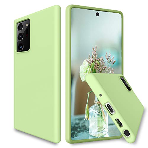 VEGO Compatible for Galaxy Note 20 Ultra Rubber Case, Liquid Silicone Slim Gel Bumper Girl Women Case with Microfiber Lining Shockproof Cover for Samsung Galaxy Note 20 Ultra Case - Mint Green