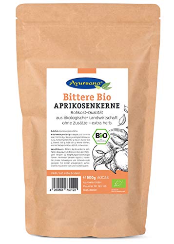 Preisvergleich Produktbild Bittere Aprikosenkerne (500 g) / Sehr hoher Amygdalin-Anteil / Bio-Qualität / geprüft durch Berliner Lebensmittelaufsicht / Apothekenqualität