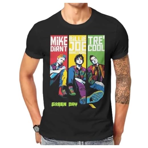 UKHrf35h Green Day Mike Dirnt Billie Joe Armstrong Tré Cool Basket Case T-Shirt Black XL