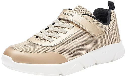 Geox J ARIL GIRL D, Zapatillas para Niñas, PLATINUM/BLACK, 35 EU