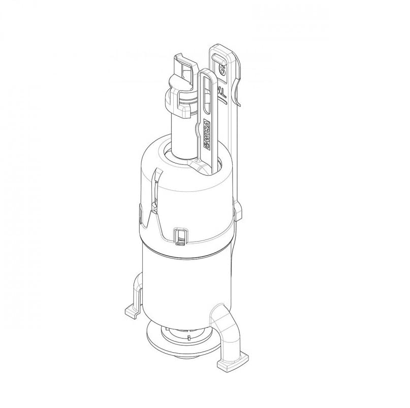 Geakv Schwab Wisa (une marque de Fluidmaster) Robinet de chasse d'eau – Compatible avec Wisa XS, XT, UP380, UP387, 6-7,5 L, double chasse d'eau 3/6 litres (SKU-8050801525)