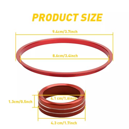 Image of AC knob Cover Trims and AC Vent Inner Rings for Toyota Tacoma Accessories 2016-2023 Interior Air Conditioner Vent Ring Cover Trims Air Conditioner Knob Rings 8pcs-Set (Red)