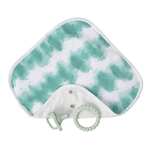 Image of Dr. Brown's Lovey Blanket with Ring Teether and HappyPaci Silicone One-Piece Pacifier, Green