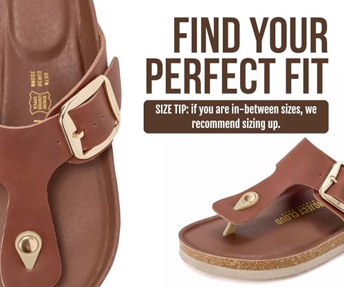 Image of Project Cloud Womens Sandals 100% Genuine Leather Thong Sandals for Women - Memory Foam Insole Women Sandals - Non-Slip Flip Flops for Women - Lightweight Sandals Women Footwear 2026