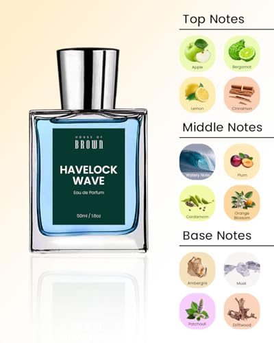Image of Havelock Wave Eau de Parfum, Unisex, 50ml, Long-lasting Adventure Fragrance, Premium Aquatic-Spicy-Woody Blend