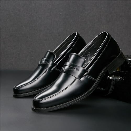 Mens Slip On Genuine Leather Shoes Wedding Vintage Dress Oxford Loafers Business Formal Shoes2
