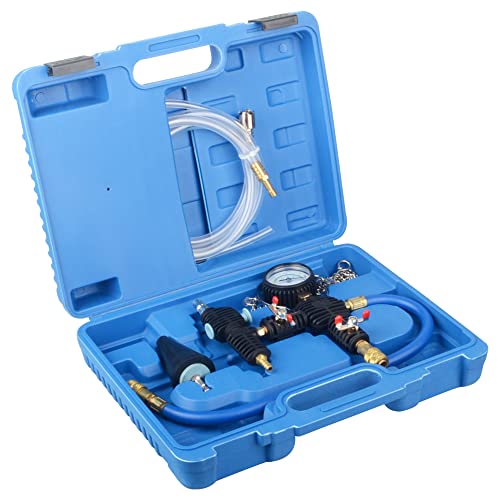 Image of DAYUAN Radiator Cooling System Vacuum Purge Coolant Refill Tool Kit | Professional Radiator Adapter, Fast Coolant Refill, Eliminates Air Pockets, Fits Most Cars SUVs Vans & Trucks, Blue Case
