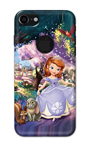 Image of PRINTFIDAA Cartoon Little Girl with Crown and Pet Animals Printed Designer Hard Case for Apple iPhone 7 Logo (4.7 inch) / iPhone 8 Logo (4.7 inch), A1778, A1660 Back Cover -(e) RPM1008