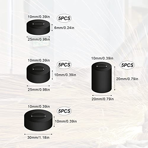 20 Pezzi Rondella in Gomma Piatta, 4 Misure