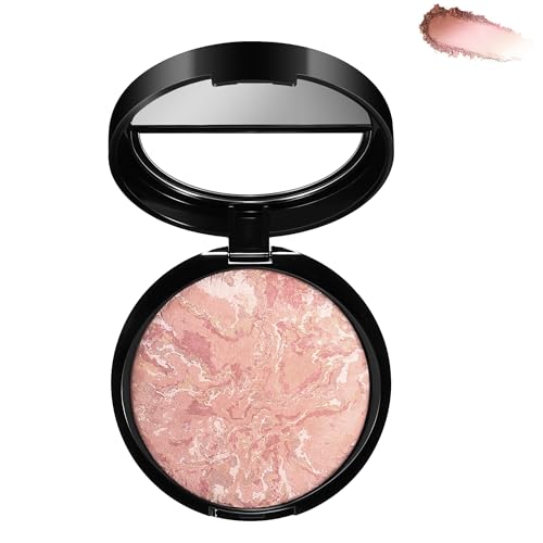 Image of Marble Baked Makeup Setting Powder, Luminous Finish Waterproof Sweatproof Conceal Foundation, 24 H No-Transfer No Smudge Oil-Control Pressed Powder Makeup Base (#02 FAIR, 0.53 OZ)