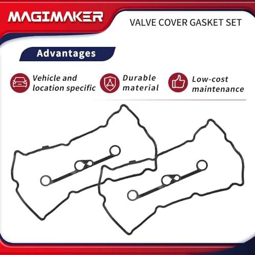 Image of Valve Cover Gasket Set Compatible with Infiniti G37 Q40 Q50 Q60 QX50 QX70 M37 FX37 2008-2019, Nissan 370Z 2009-2020 Replace 13270-EY01A 13270-EY01B 13271-EY00A, Black