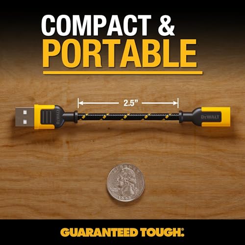 Dewalt Wytrzymały adapter USB na USB C 2 szt., USB żeński na męską ładowarkę Otg typu C konwerter do Apple Watch Ultra 7 8 9, Iphone 16 15 Plus Pro Max, Airpods 3, iPad Air, samochód, Samsung Galaxy