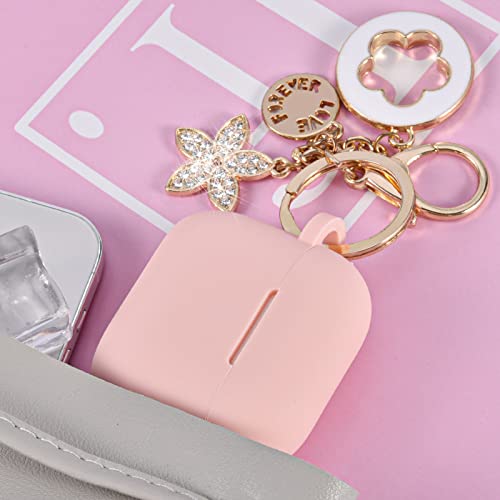 Image of VISOOM Case for Airpods 3 Pink Airpods 3rd Cases 2021 Silicone for iPod 3 Earbuds Case Cover Women Wireless Charging Case with Accessories Girl Bling Keychain for Apple Ear Buds 3rd Generation