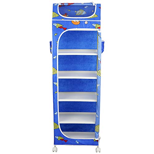 Image of Little One's | 6 Plastic Shelves Foldable Baby Storage Box (Made in India), ISI Certified, Unbreakable Material, (Plastic Structure) | Aquatic Blue | HP6 /FB