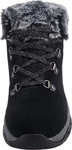 Skechers Women's Bootie Ankle Boot, Black Suede Nylon, 11 | Image 2