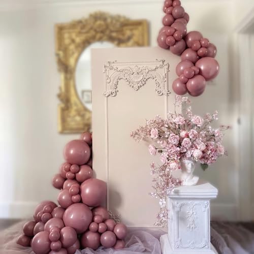Image of 108Pcs Double Stuffed Dusty Pink Balloon Garland Arch Kit