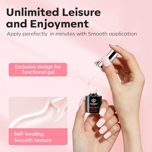 MODELONES 8 in One Builder Gel für Gelnägel - Nagelverstärker UV Gel für Strengthener Extension Base Nagelverlängerung - Nail Repair Base Coat Nail Art Maniküre Nude Rosa 2 Stück