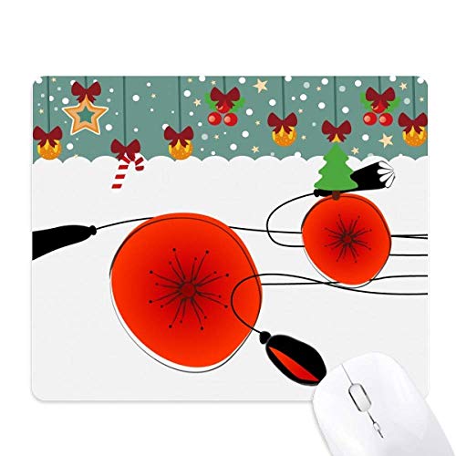Tapis de souris Noël premium en caoutchouc motif fleurs abstraites élégantes et durables