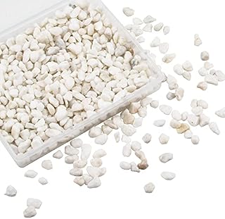 WANDIC 200g Decoration Stone, White Natural Polished Stone Small Decorative Pebbles for Home Decoration Art Craft Vase Filler Fish Tank Houseplant Filler