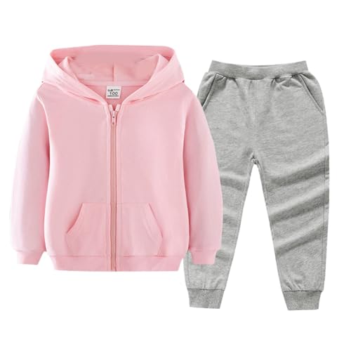 Girls' Clothing Sets,Girls 2 Piece Outfits Tracksuit Hoodie Zip Up Sweatshirt and Sweatpants Joggers Set,Kids Clothes2