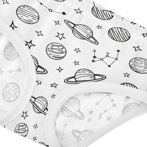 Girls' Underwear Space Star Black White Toddle Brief Panties 23038614