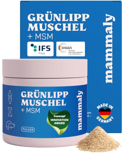 mammaly NEUHEIT 2026: Grünlippmuschel & MSM - Pulver für Gelenke (~60 Tage)