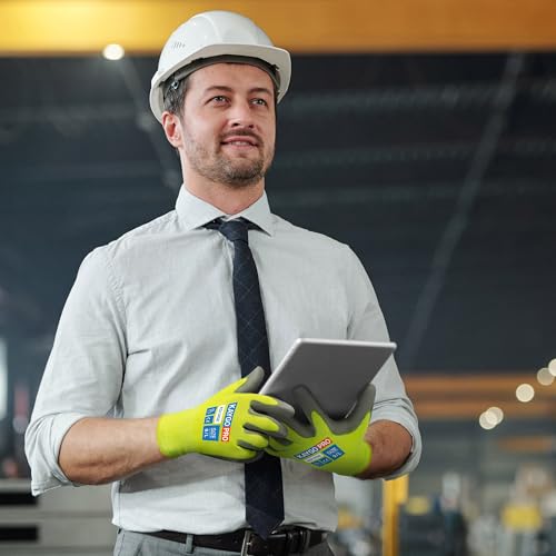 Image of KAYGO Safety Work Gloves, PU Coated, 2-Finger Touchscreen, KG11P | Breathable & Lightweight, Smooth Grip, 13-Gauge Seamless Knit, for Light Warehouse, Manufacturing, Gardening