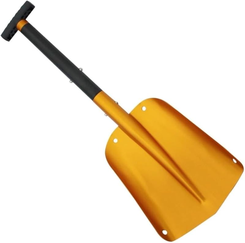 Pala de nieve plegable, raspador de hielo retráctil de aleación de aluminio y herramienta de jardín, portátil para coche, camión, camping, kit de supervivencia, mango extensible (63-82 cm