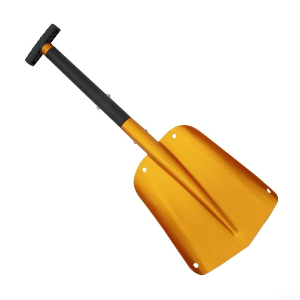 Pala de nieve plegable, raspador de hielo retráctil de aleación de aluminio y herramienta de jardín, portátil para coche, camión, camping, kit de supervivencia, mango extensible (63-82 cm