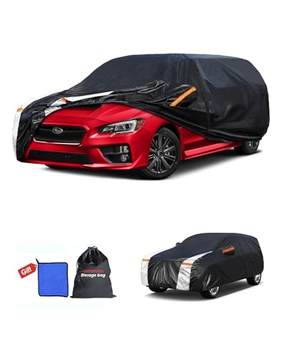 Image of Multi-Layer Car Cover Custom Fit for Subaru Impreza hatchback(2013-2026), 100% Waterproof All Weather for Automobiles, Gift with Towel, Heavy Duty Car Covers for Rain Sun UV Protector With Door Zipper