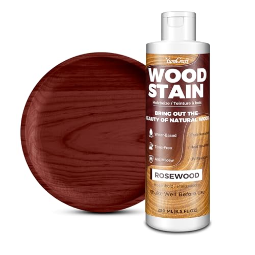 Water Based Wood Stain 8.5oz/250ml, Matte Fast Drying Stain & Varnish, Low Odor Non-Toxic Indoor Outdoor Wood Paint for Furniture, Cabinet, Door, Window, Wardrobe, Paneling, Trim & Multiple Finishes
