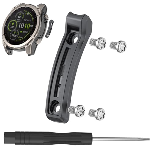 Replacement Protective Bumpers Compatible with Garmin Fenix 8/Tactix 8/Quatix 8 Anti-Collision Strips with Screwdriver and Screws (Dark Grey, 47mm)