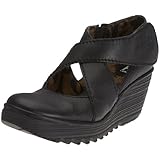 Überkreuzter Riemen Fly London Yogo P500045000, Damen Pumps, Schwarz (BLACK), 38 EU / 5 UK