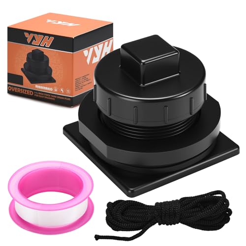 Image of Stock Tank Drain Plug Kit for Rubbermaid 50、70、150、100, 300 Gallon Stock Tank ≥ 2 in Holes for Rubbermaid Stock Tank Stock Tank Plug Replacement