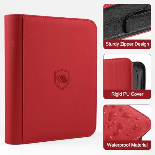 Image of Top Loader Binder 9 Pocket, Holds 360 Toploaders, 100 Toploaders INCLUDED | Toploader Binder for 3 inch x 4 inch Rigid Toploaders, Trading Card Binder for TCG, MTG, Sport Cards, PU Leather Cover, Side Loading