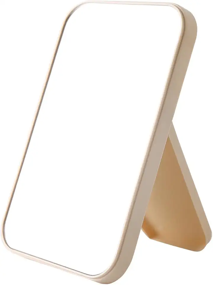 Espelho de Mesa HD, Cantos Arredondados, 20x14cm, Portátil (Bege)
