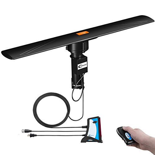 HDTV Antenna 150 Mile Range, Multidirectional Outdoor tv Antenna, 360 Degree Rotation Wireless Remote