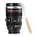 Tazza Obiettivo di caffè di Viaggio con Il Cucchiaio, Le Tazze della Macchina Fotografica Tazze di caffè con Il Coperchio Tumbler Cup dell'Acciaio Inossidabile La Bocca Larga di Perdita di Tenuta