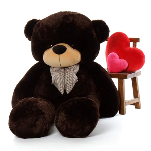 Image of Giant Plush Teddy Bear - Soft, Cuddly Plush Toy for Valentine's Day, Birthdays, Anniversaries for Kids, Girls, 72 Inch Stuffed Animal Toy - Soft Chocolate Brown Bear 183cm