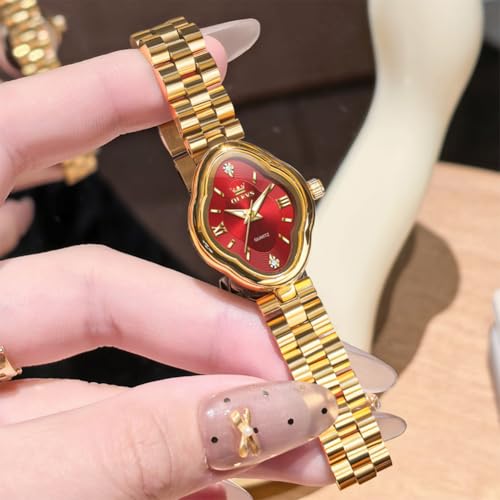 Image of OLEVS Watch Gold Ladies Luxury Easy to Read Small Wrist Watches for Women | Original Import Dress Gift,Diamond,Easy to Read Chronograph women's Watch