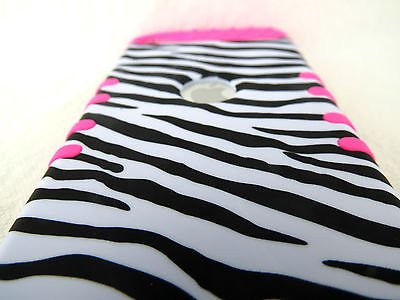 iPod Touch 5th 6th Gen Cover Case Black White Zebra & Hot Pink Shock Resistant