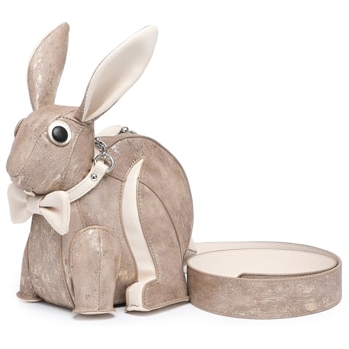 Image of Women PU Leather Unique Novelty Cute Easter Rabbit Shape Crossbody Shoulder Bag Handbag Purse for Girls