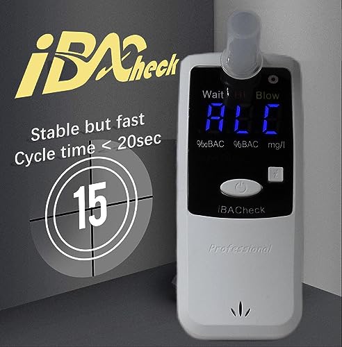 Image of Breathalyzer with LED Display, Visible at Night. Long Battery Life and Last 300 Test with Alkaline Batteries (W&B 178)