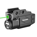 Gmconn 800 Lumen Tactical Flashlight with Green Laser Sight Combo, Gun Light Laser Sight with Strobe & Momentary Function Rechargeable
