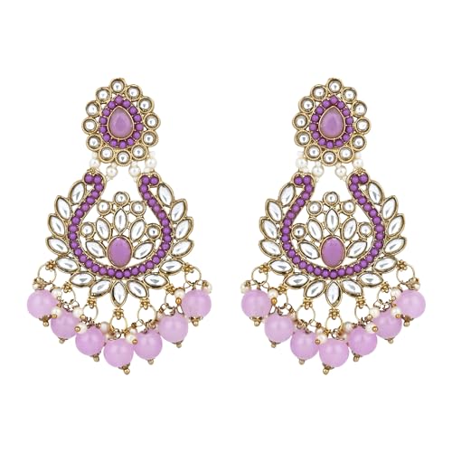 I Jewels Gold Plated Indian Wedding Bollywood Kundan Pearl Drop Choker Necklace Jewellery With Earrings & Maang Tikka Set For Women (K7276)4