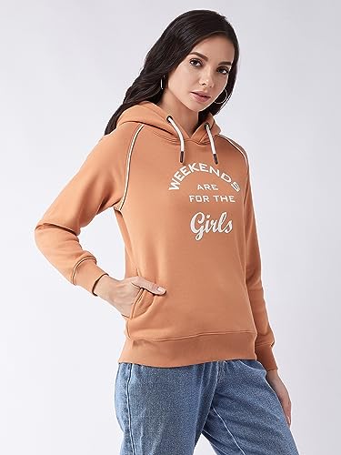 Image of Modeve Women Printed Hooded Sweatshirt for Winter