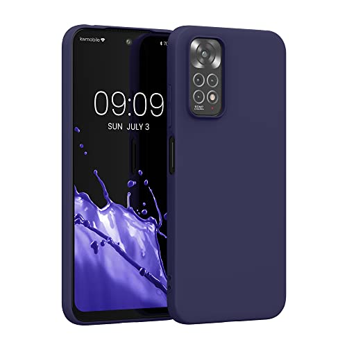 kwmobile Case for Xiaomi Redmi Note 11 / Note 11S Case - Soft Cover - Shockproof TPU Material - Wireless Charging - Deep Ocean