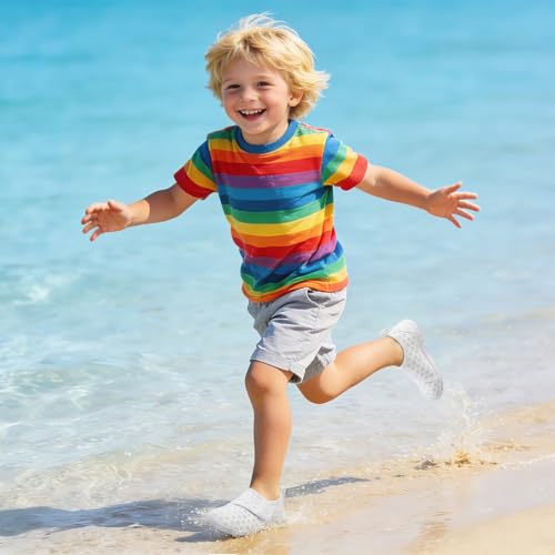 Image of LeIsfIt Toddler Water Shoes Boys Girls Barefoot Aqua Socks Kids Breathable Quick-Dry Swim Shoes for Beach Pool Surf